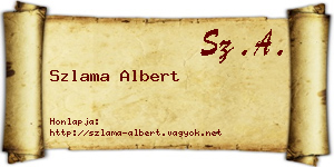 Szlama Albert névjegykártya