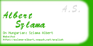 albert szlama business card